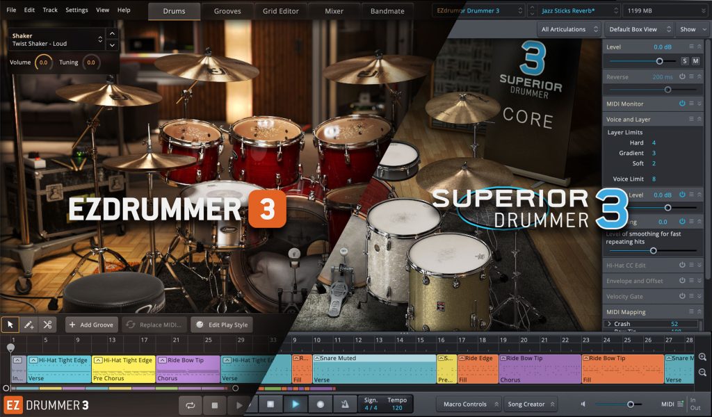 How to achieve a realistic programmed drum sound with bleed in