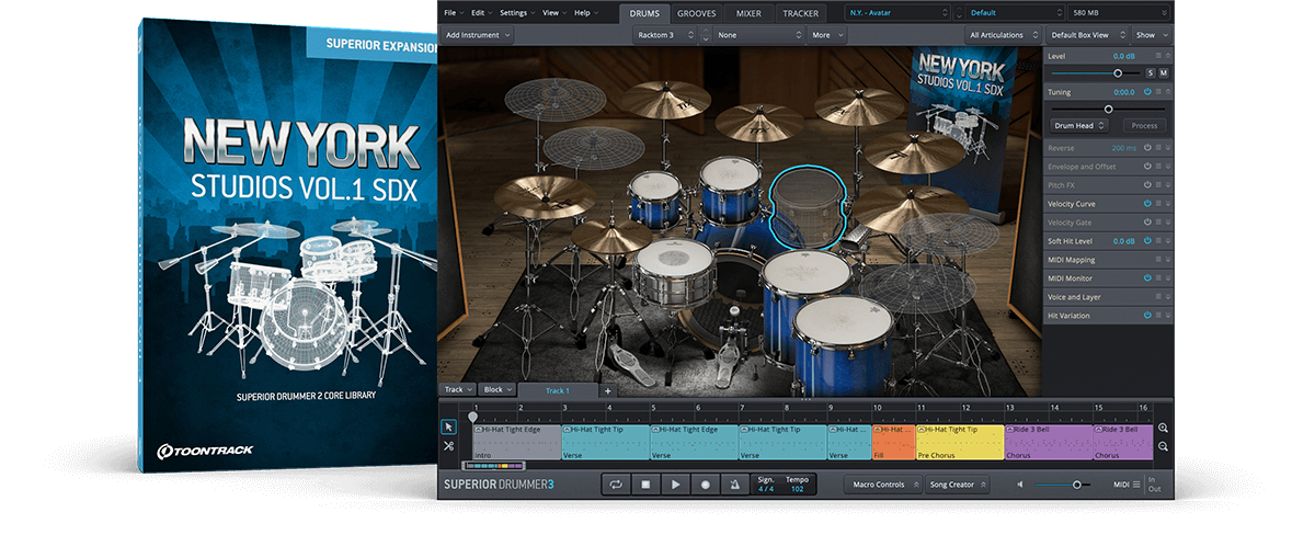 New York Studios Vol.1 SDX | Superior Drummer expansion | Toontrack